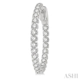 1 1/2 ctw Inside-Out Round Cut Diamond Hoop Earrings in 14K White Gold