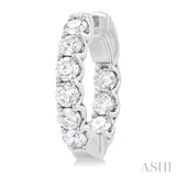 3 Ctw Inside-Out Embellished Round Cut Diamond Hoop Earrings in 14K White Gold