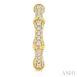 1/3 Ctw Petite Bamboo-Inspired Round Cut Diamond Fashion Huggies in 14K Yellow Gold