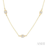 1/3 ctw Mariner Link Round Cut Diamond Station Necklace in 14K Yellow Gold