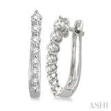 1/2 Ctw Journey Hoop Earrings in 14K White Gold