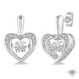 Silver Emotion Heart Shape Diamond Earrings