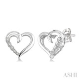 Silver Journey Heart Shape Diamond Earrings