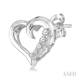 Silver Journey Heart Shape Diamond Earrings