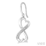 Silver Infinity Heart Shape Diamond Earrings
