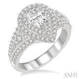 3/4 Ctw Diamond Semi-mount Engagement Ring in 14K White Gold