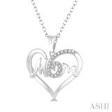 Mom Heart Shape Diamond Pendant