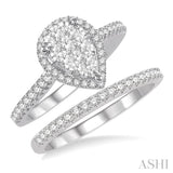 Pear Shape Lovebright Essential Diamond Wedding Set