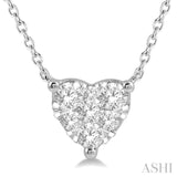 1/4 Ctw Lovebright Diamond Heart Necklace in 14K White Gold