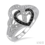 Silver Heart Shape Diamond Fashion Ring