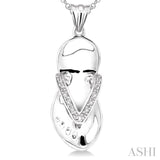 Silver Flip Flop Diamond Pendant