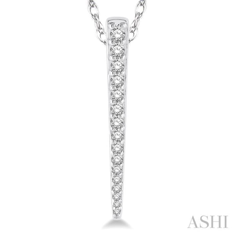 Pillar Bar Necklace with Diamond - Silver - Oak & Luna