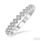 1/10 ctw Rhombus Link Round Cut Diamond Stack Band in 14K White Gold