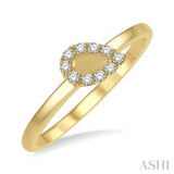 1/10 ctw Pear Mount Round Cut Diamond Stack Band in 14K Yellow Gold