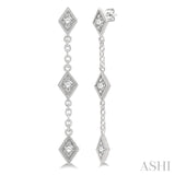 Kite Shape Station Diamond Earrings