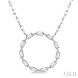 1/4 ctw Circle Round Cut Diamond Necklace in 14K White Gold