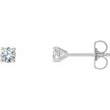 14K White 1/2 CTW Natural Diamond Cocktail-Style Friction Post Earrings