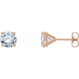 14K Rose 1 1/2 CTW Natural Diamond Cocktail-Style Friction Post Earrings
