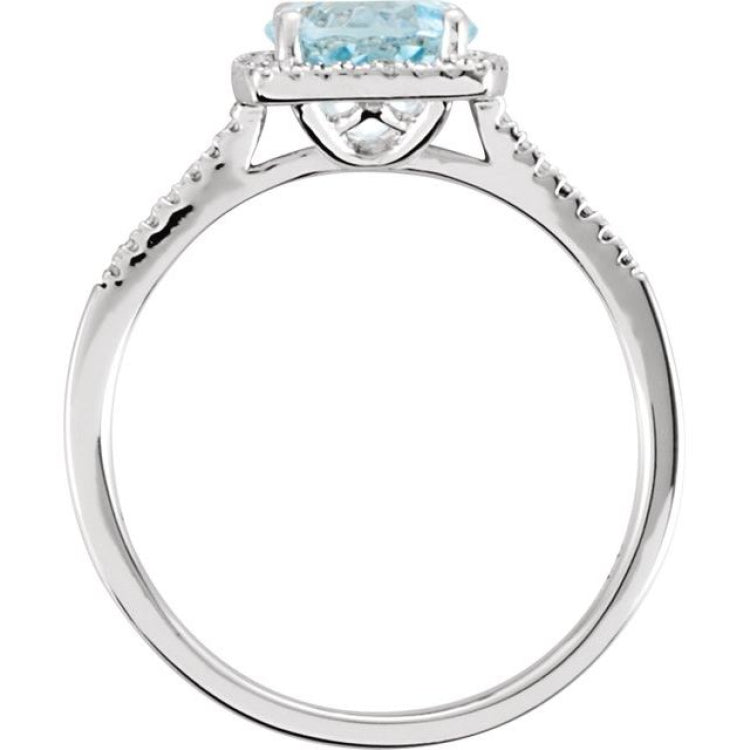 Halo-Style Birthstone Ring