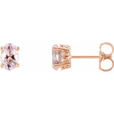 14K Rose Natural Pink Morganite Earrings