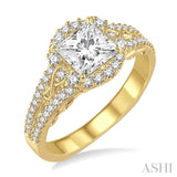 3/8 Ctw Diamond Semi-mount Engagement Ring in 14K Yellow Gold