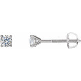 14K White 1/5 CTW Natural Diamond Cocktail-Style Threaded Post Earrings