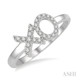 X' And 'O' Shape Petite Diamond Fashion Ring