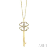 Heart & Key Shape Diamond Fashion Pendant