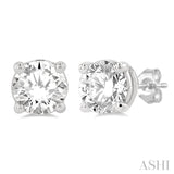 1 1/2 ctw Round Cut Diamond Stud Earring in 14K White Gold