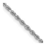 14K White Gold 20 inch 1.5mm Diamond-cut Rope with Lobster Clasp Chain