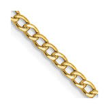 14K 20 inch 2.5mm Semi-Solid Curb with Lobster Clasp Chain