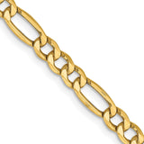 14K 24 inch 4.2mm Semi-Solid Figaro with Lobster Clasp Chain