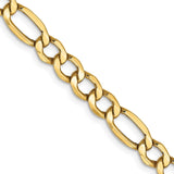 14K 24 inch 5.75mm Semi-Solid Figaro with Lobster Clasp Chain