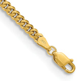 14K 7 inch 3.5mm Solid Miami Cuban Link with Lobster Clasp Bracelet